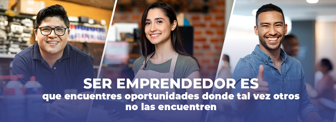 Tres emprendedores sonrientes