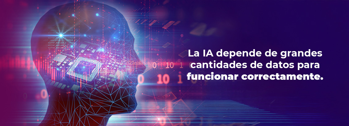 Silueta de cabeza de perfil con cdigos en rojos que representa inteligencia artificial